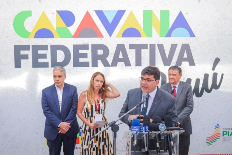 Govenador do Piauí, Rafael Fonteles, durante a abertura da Caravana Federativa.Foto de divulgação